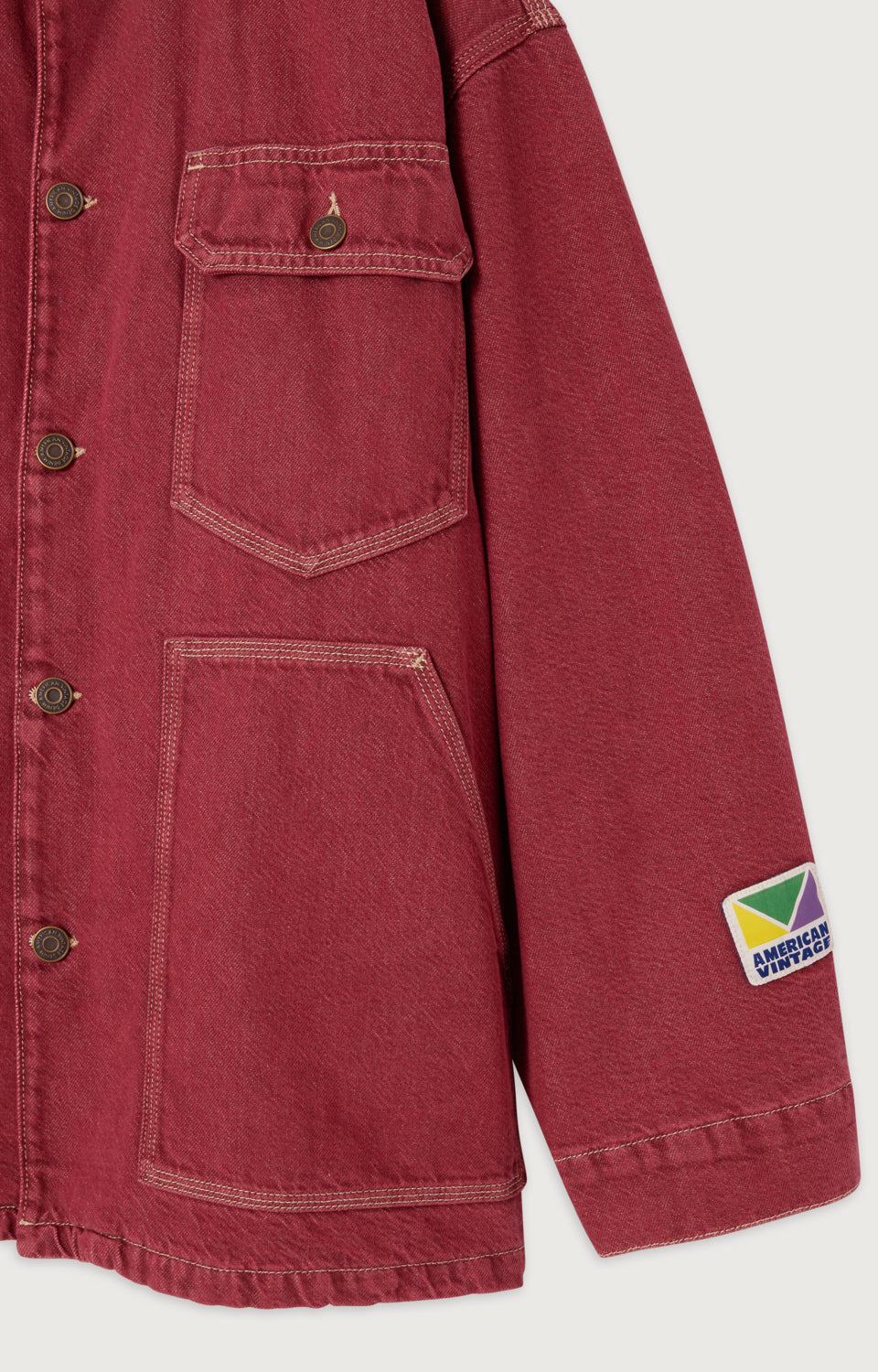 VESTE MI-LONGUE DROITE ML COL CHEMISE BOUTONNEE