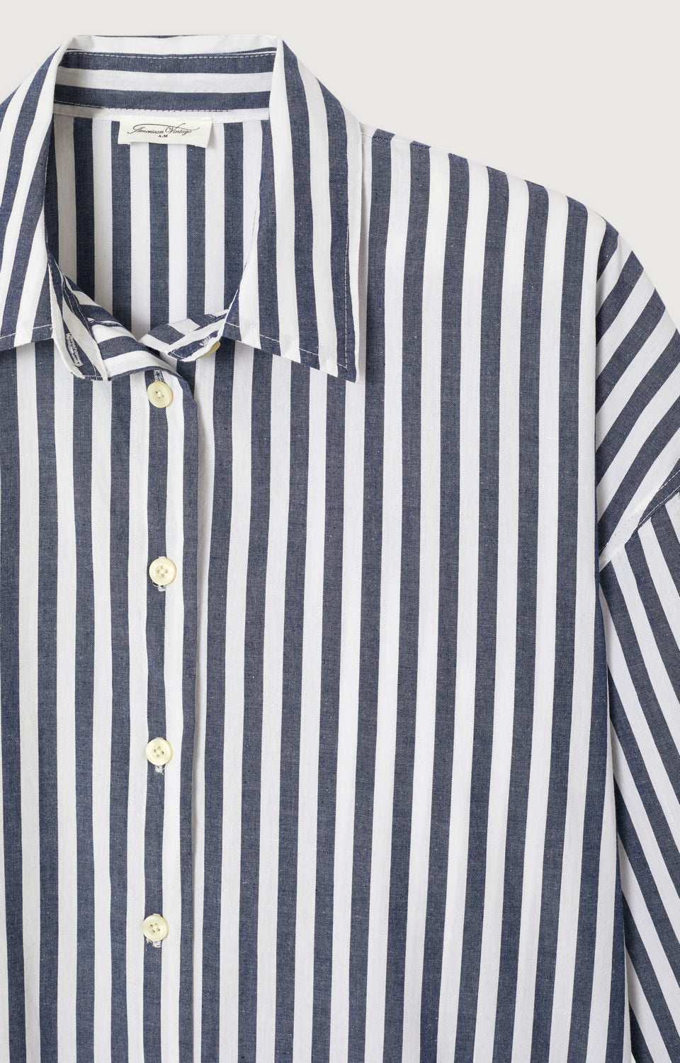 CHEMISE LONGUE AMPLE MANCHES 7/8 COL BOUTONNE RAYE
