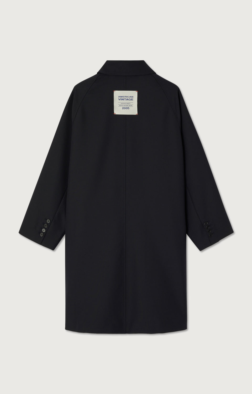 MANTEAU MI-LONG AMPLE ML COL CHEMISE BOUTONNE