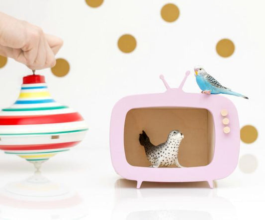 粉色迷你电视架