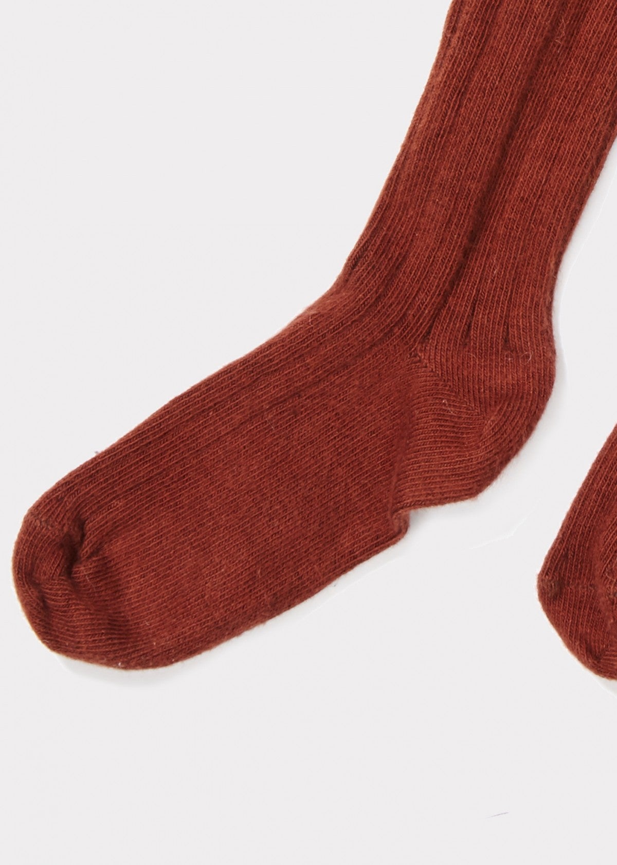 Girls Wine Red Cotton Knitted Tights