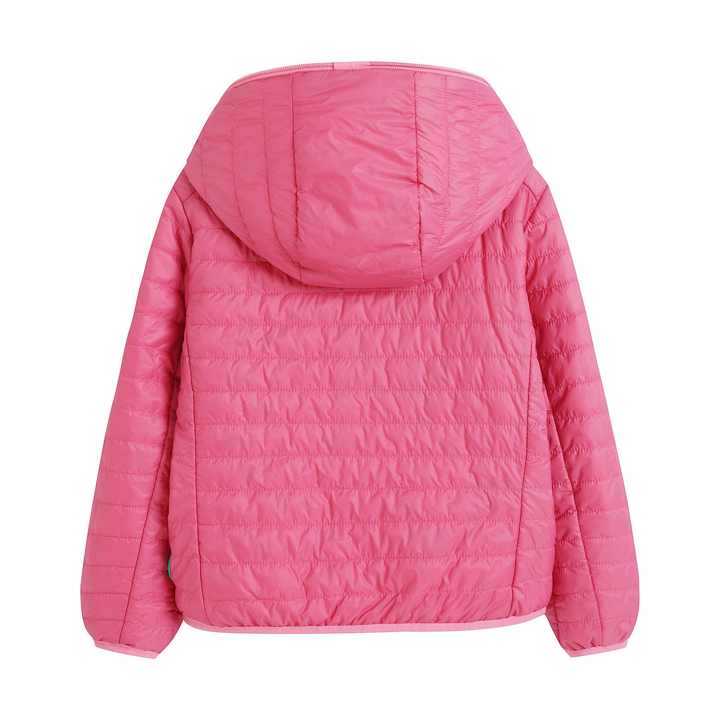 儿童粉色连帽双面棉服