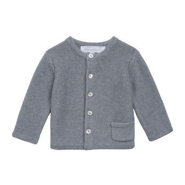 Baby Grey Knitted Cardigan With Pocket