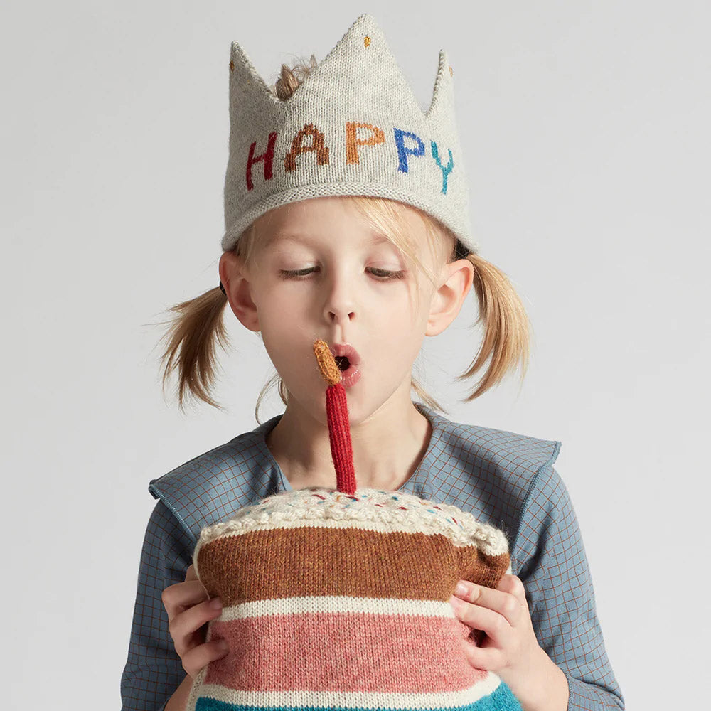 儿童米色"Happy"皇冠