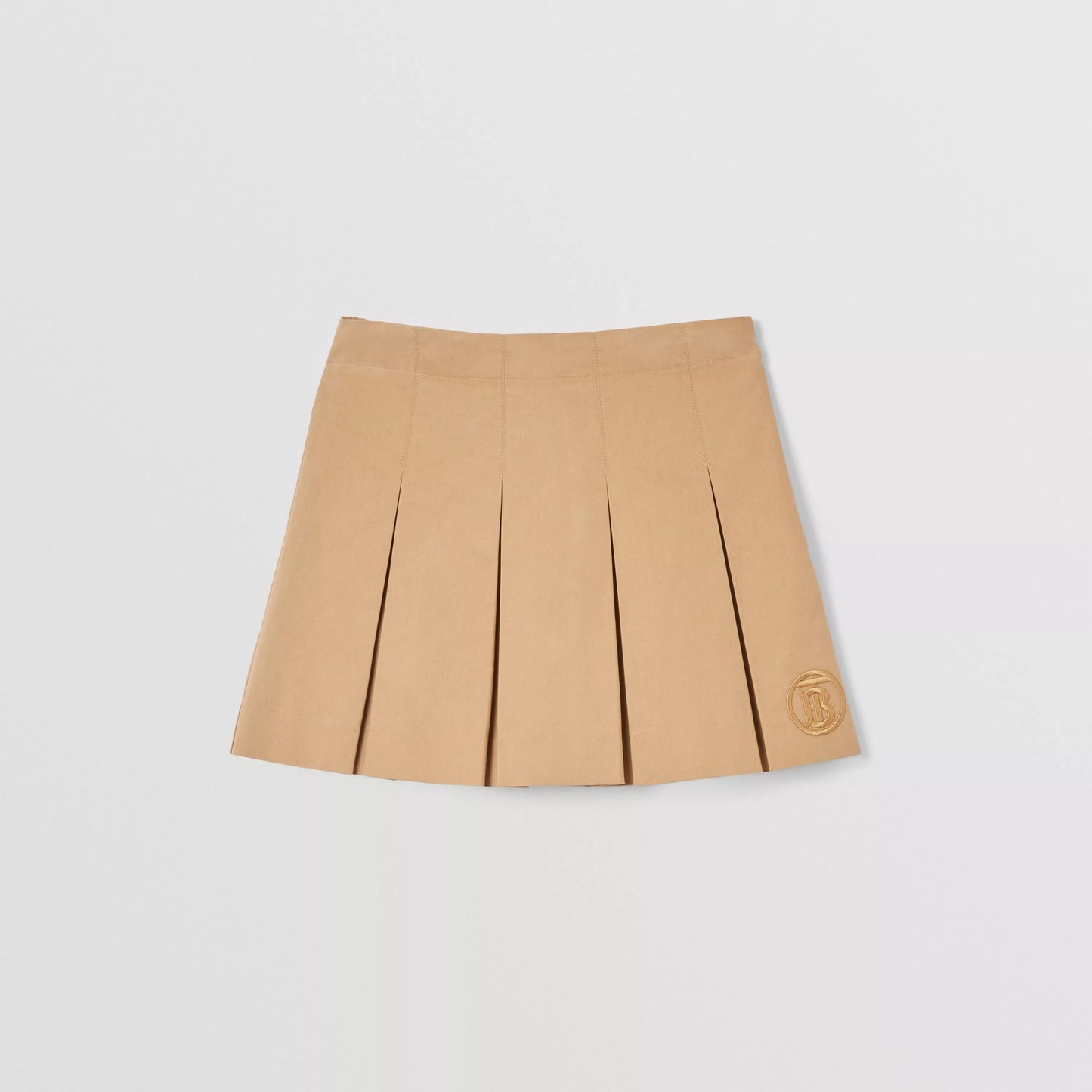 女童米色Logo百褶裙