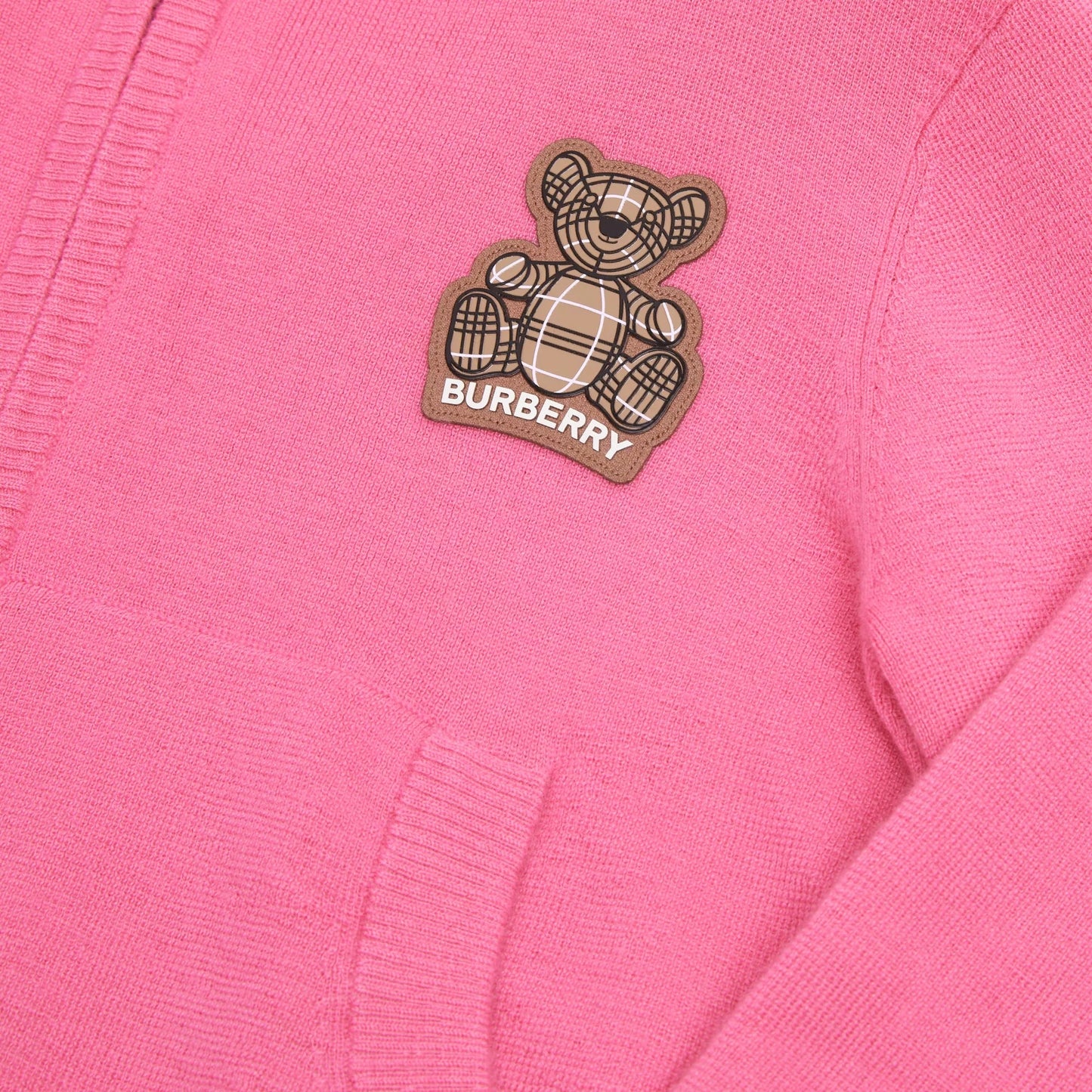 女童粉色连帽羊绒开衫