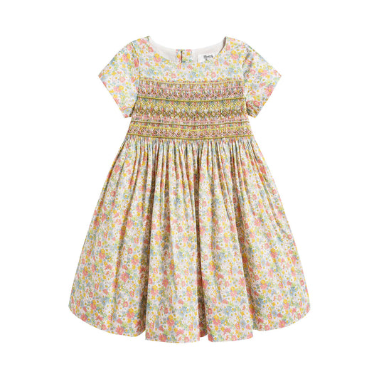Girls Pink Floral Cotton Dress