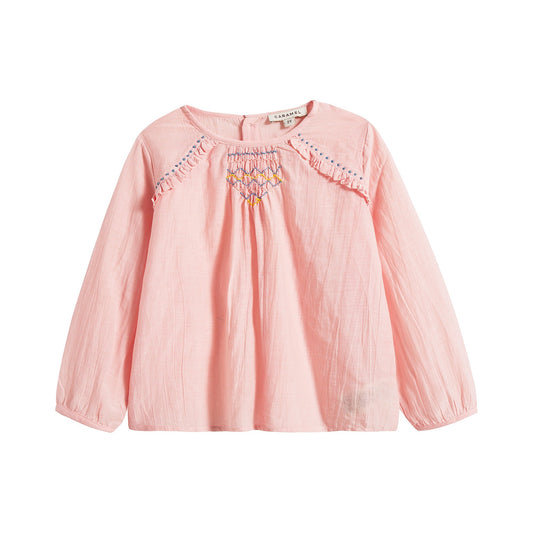 女婴粉色棉上衣