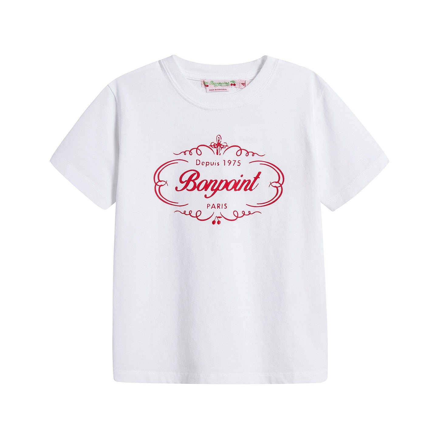 女童白色Logo棉T恤
