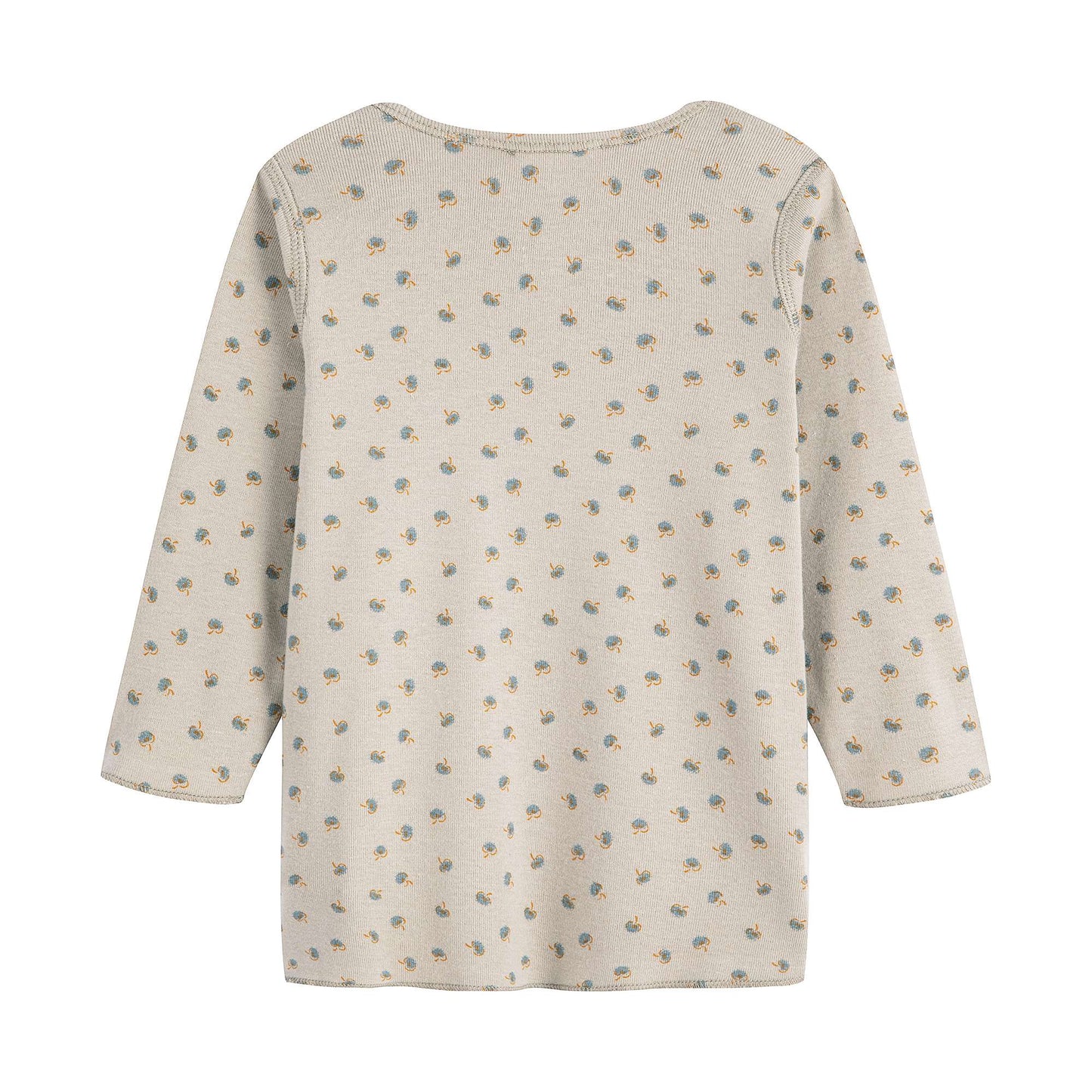 婴儿灰褐色印花棉套装