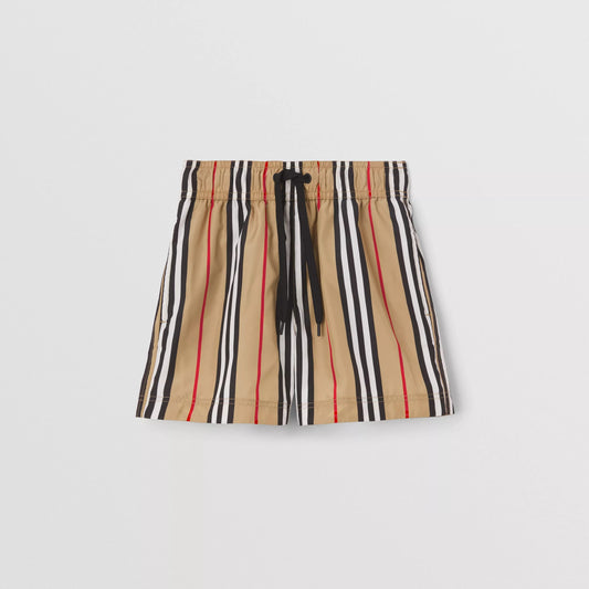 男童米色条纹泳裤