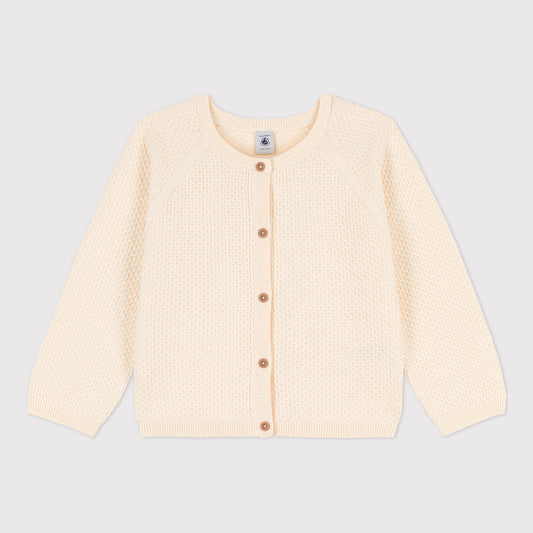 女童白色棉开衫