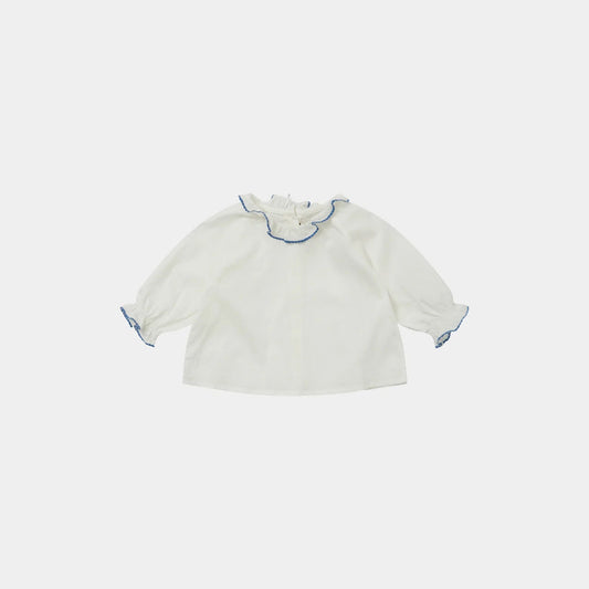女婴白色棉衬衫