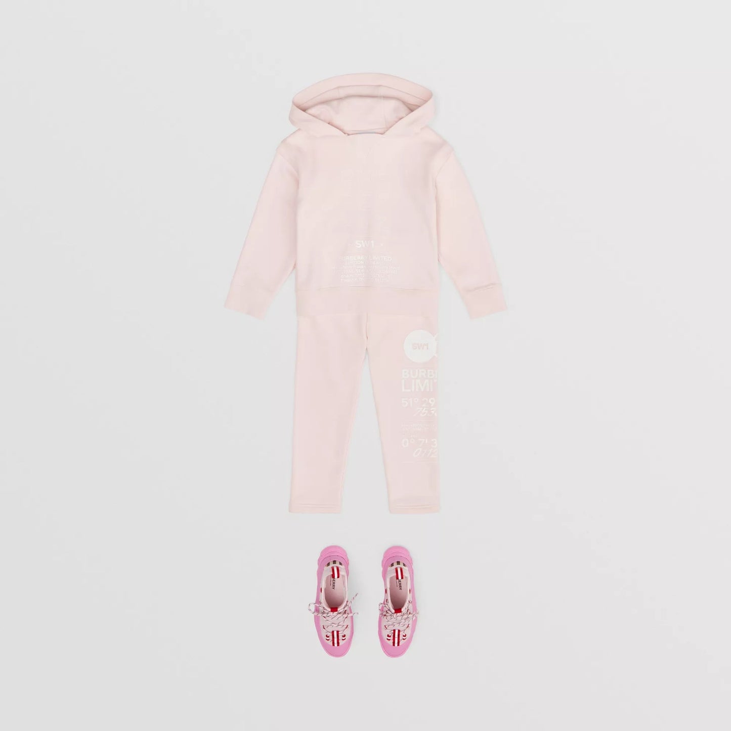 女童粉色Logo棉长裤