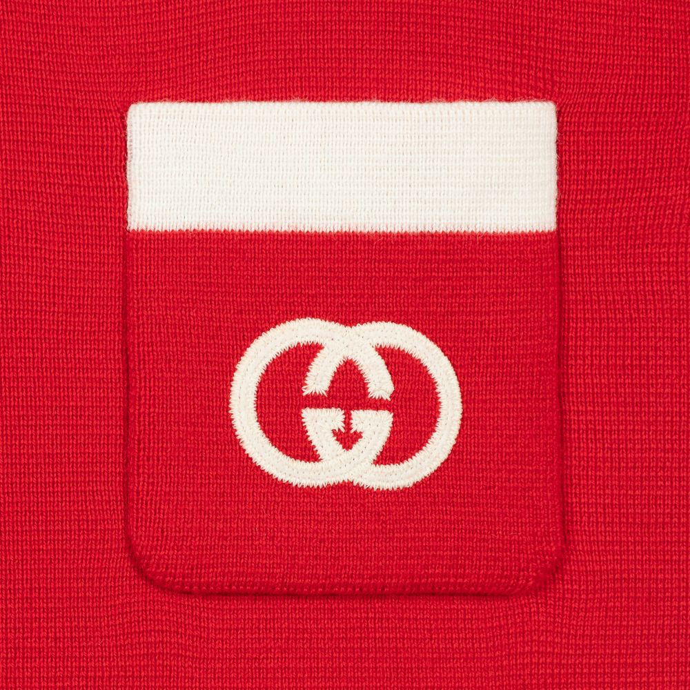 Girls Live Red GG Wool Dress