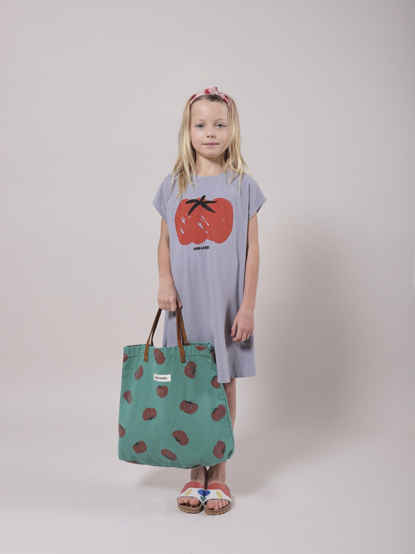Girls Lavender Tomato Cotton Dress