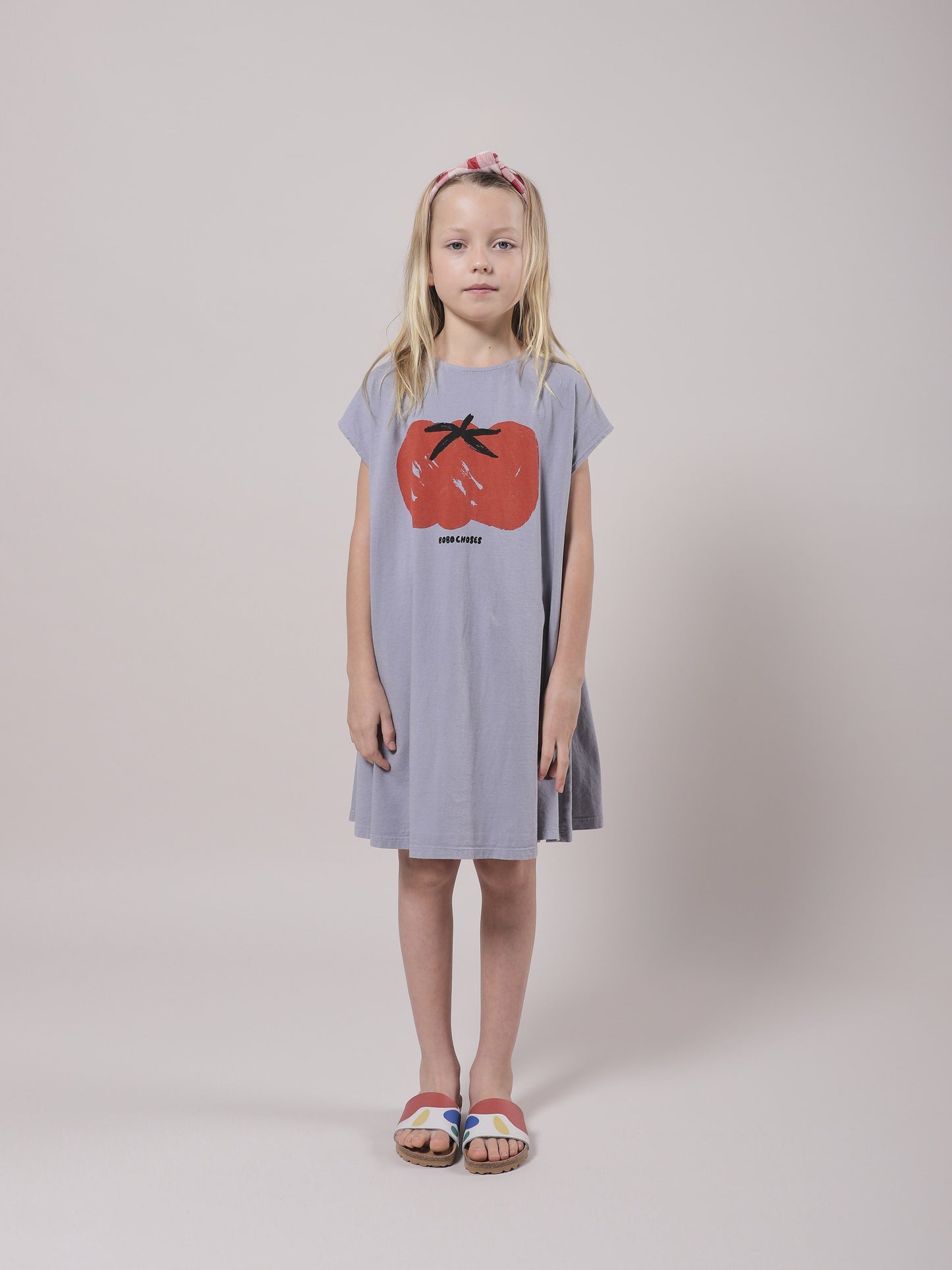 Girls Lavender Tomato Cotton Dress