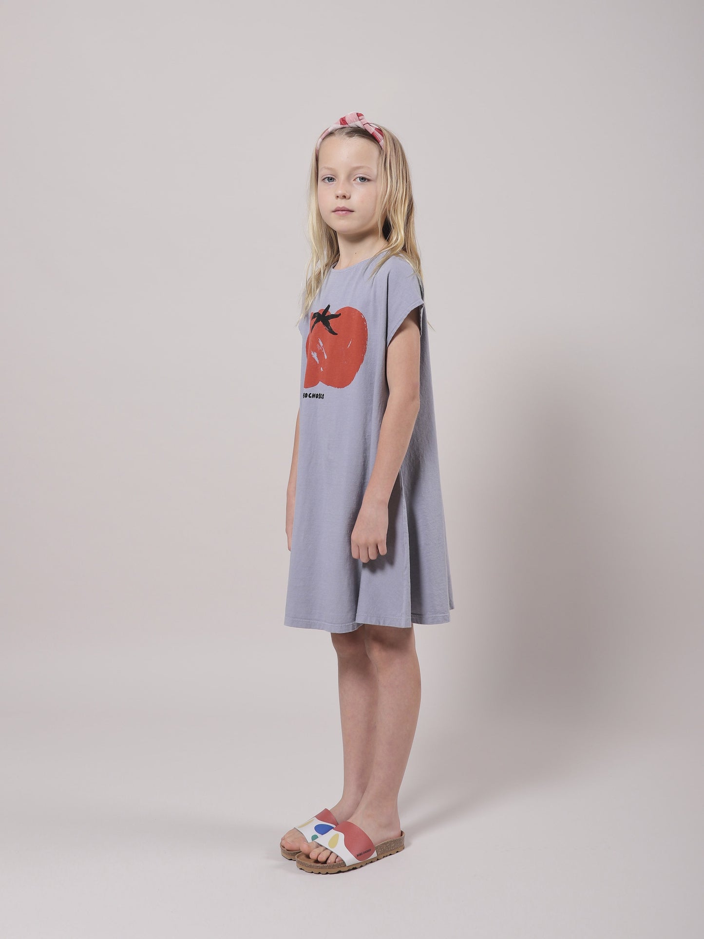 Girls Lavender Tomato Cotton Dress