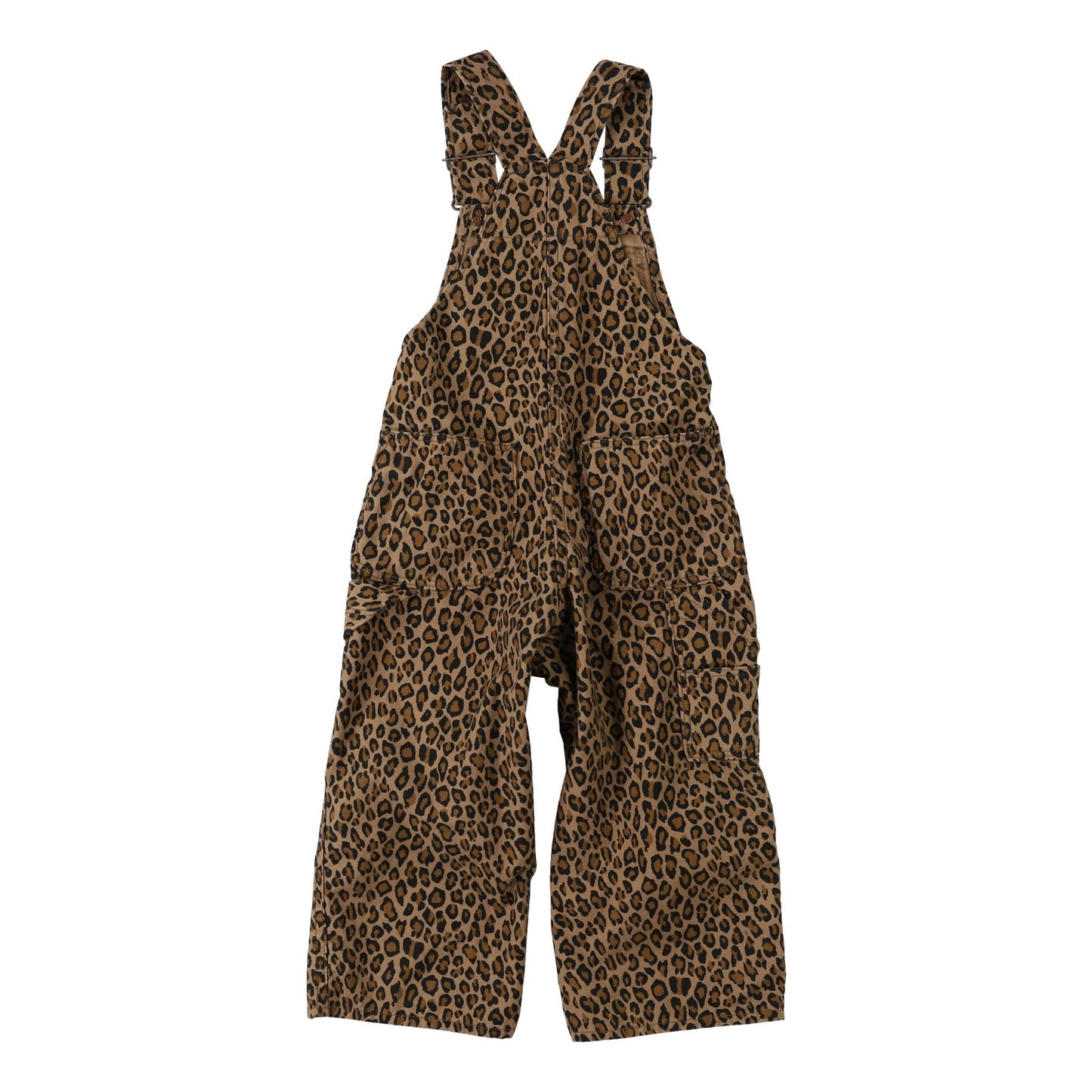 女童棕色豹纹印花连体裤