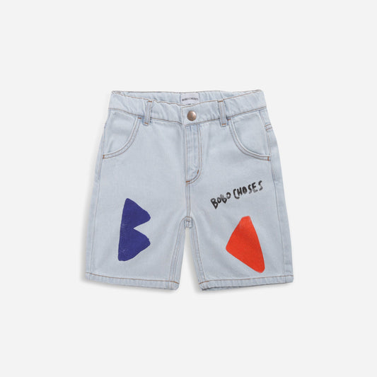 儿童蓝色牛仔短裤