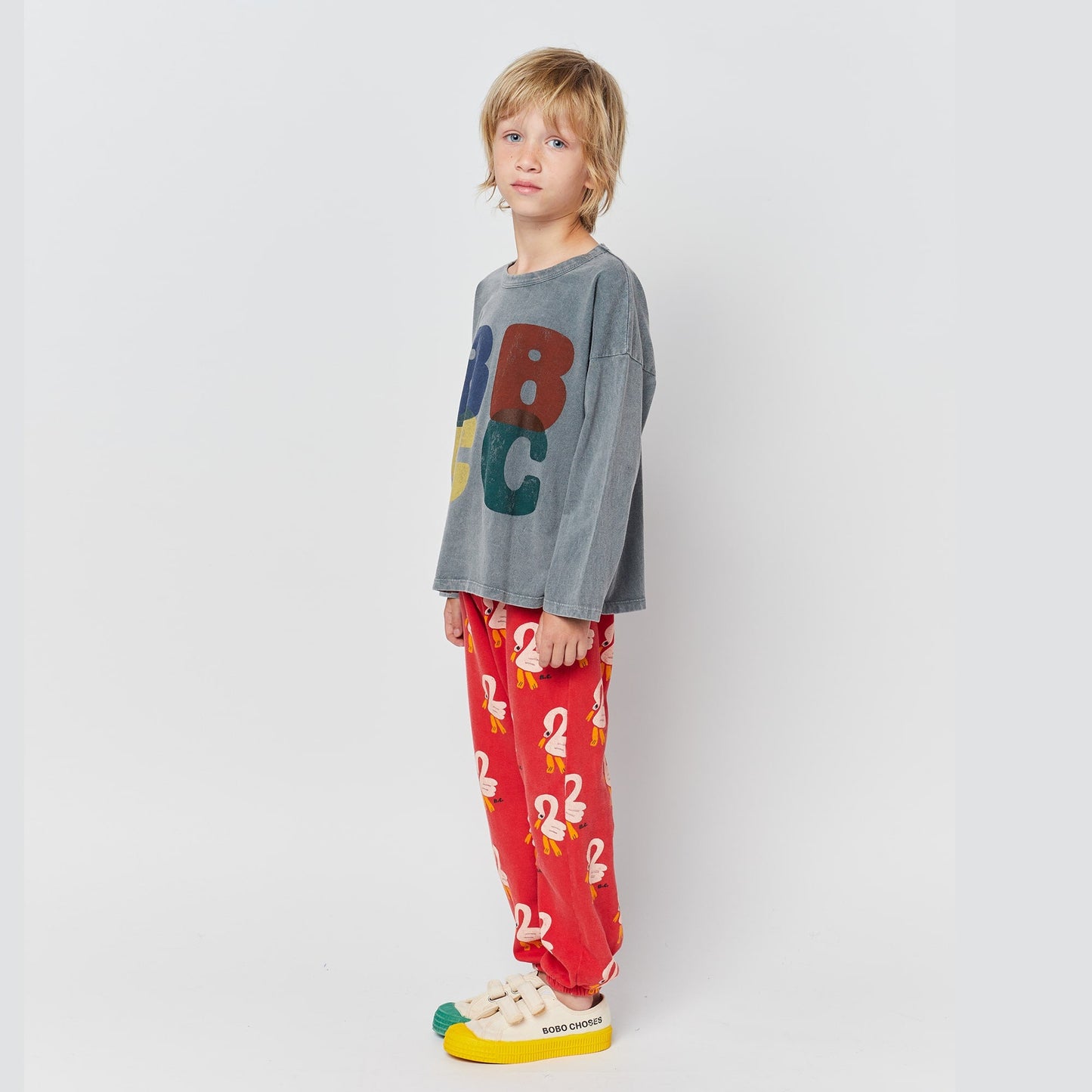 儿童灰色Logo棉T恤