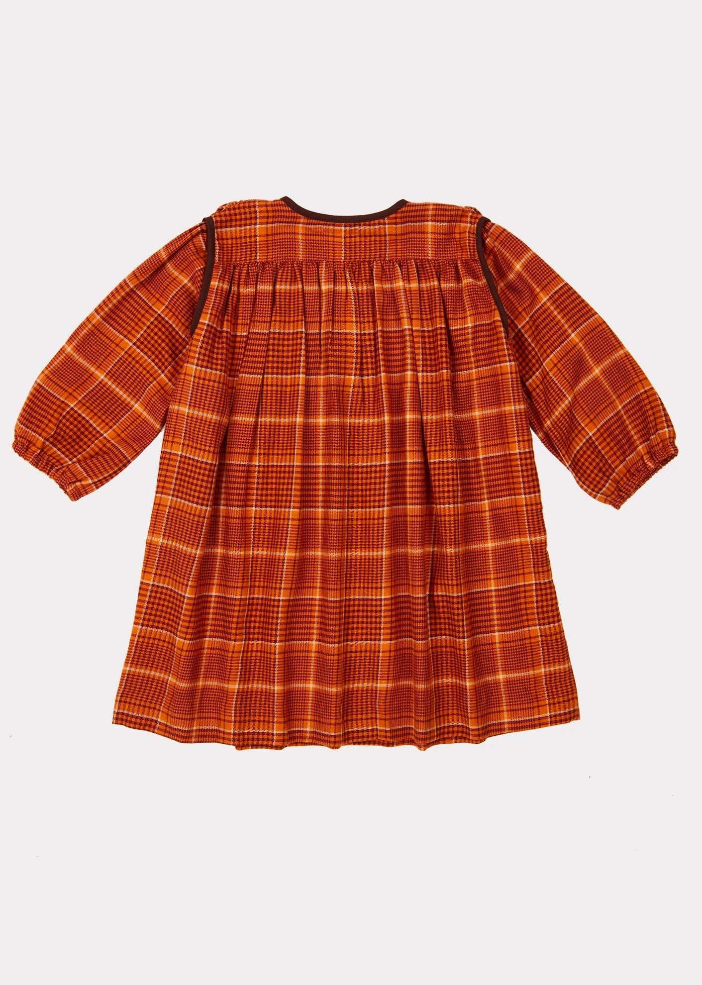 Girls Orange Check Dove Dress