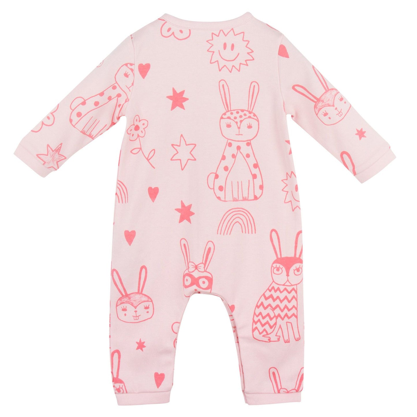 Baby Pink Cotton Space Printed Babygrow