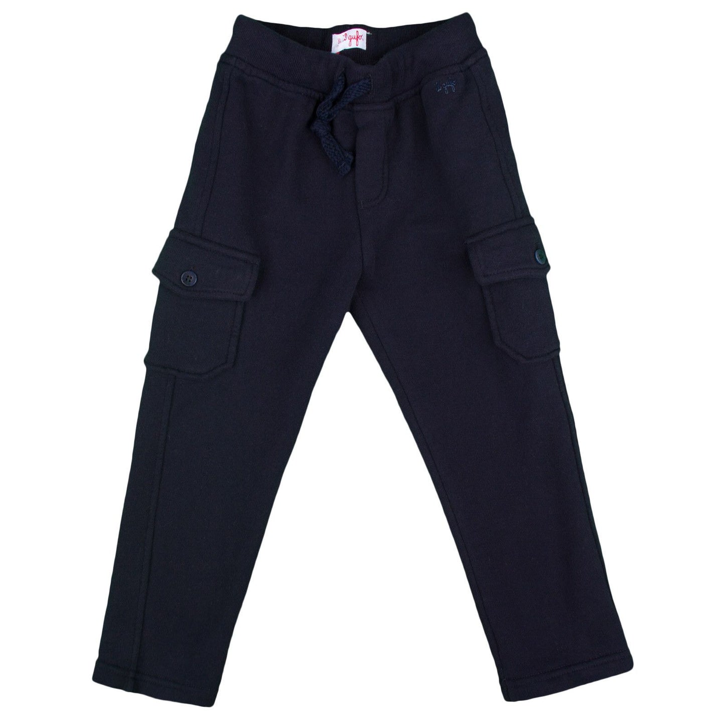 Boys Navy Blue Elastic Waistband Trousers With Pockets