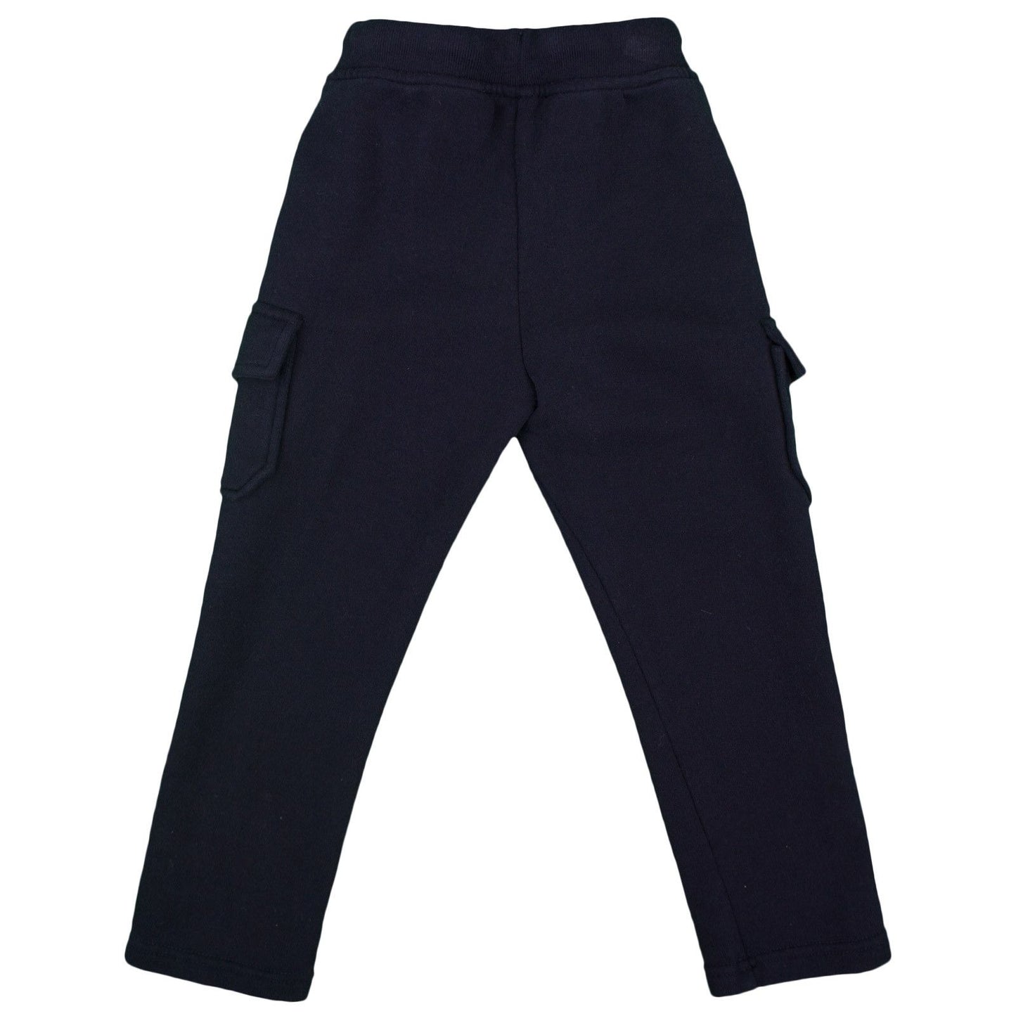 Boys Navy Blue Elastic Waistband Trousers With Pockets