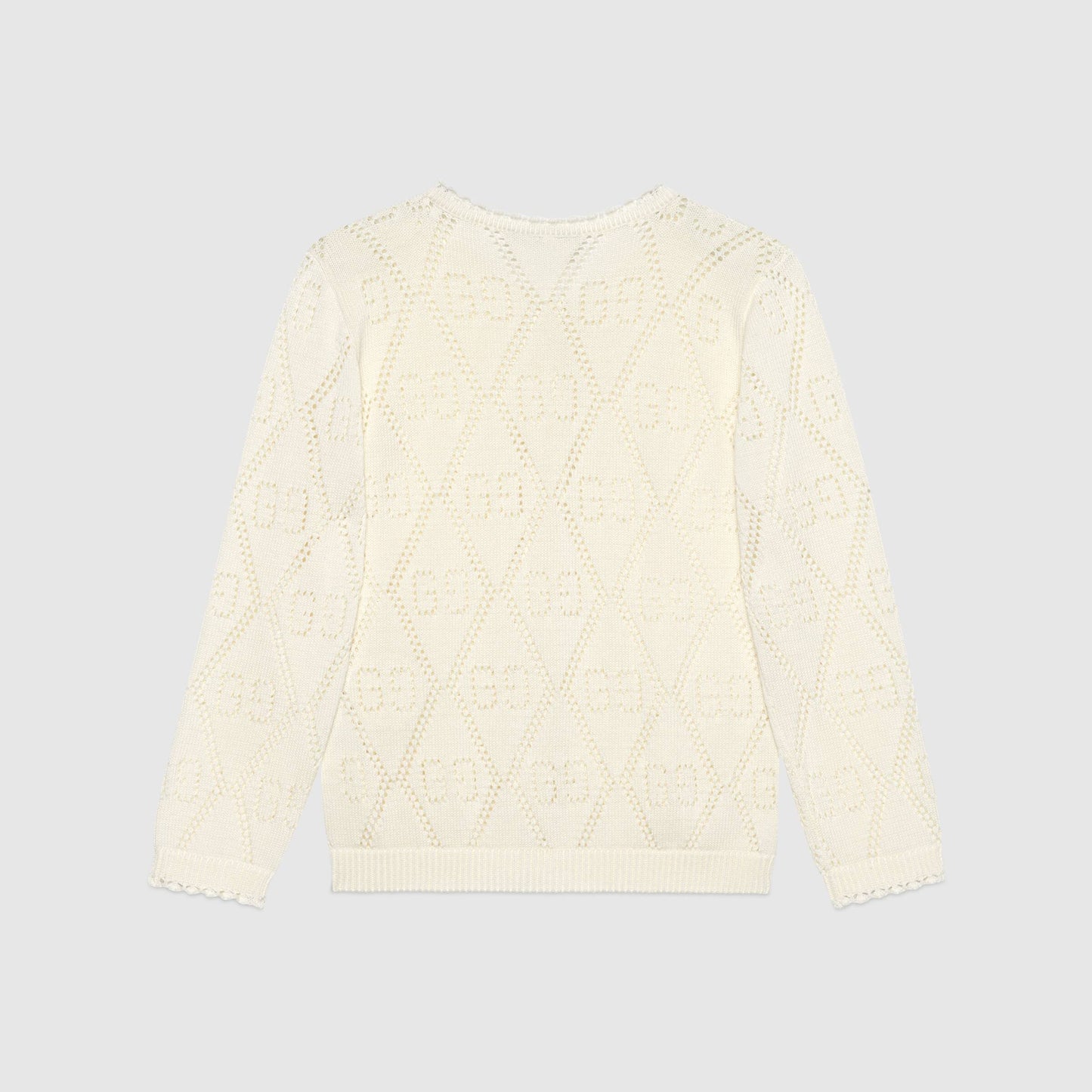 Girls White GG Knit Cardigan