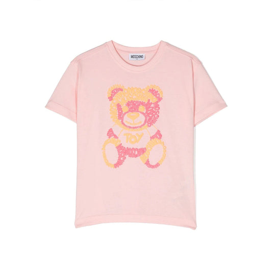 儿童粉色小熊棉T恤