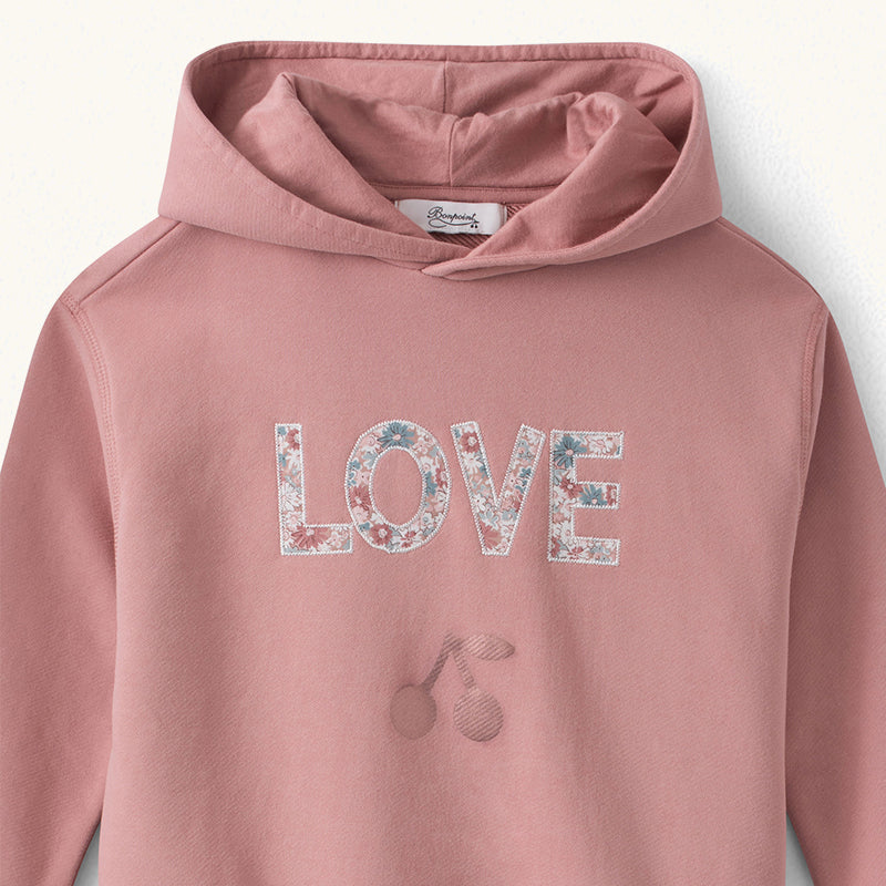 Girls Pink Cherry Hoodie