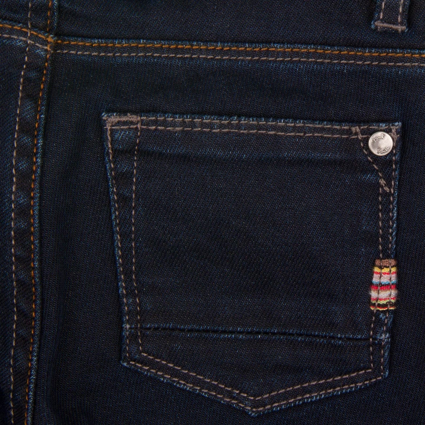 Boys Navy Blue Slim Fit Jeans With A Leather Logo Patch