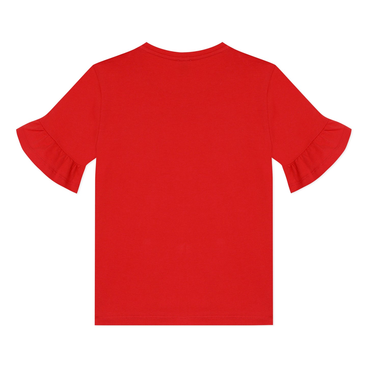 Girls Red Cotton T-Shirt