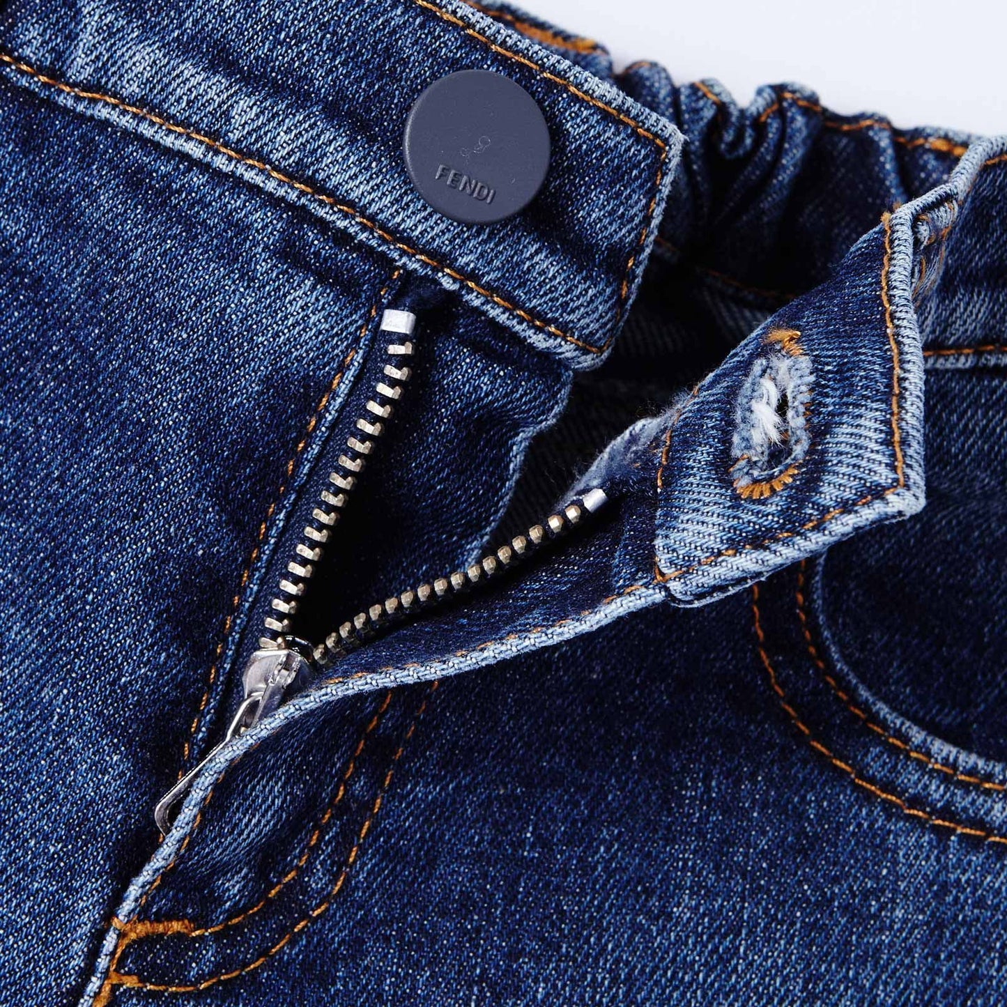 Baby Boys Blue Denim Monster Logo Patch Jeans