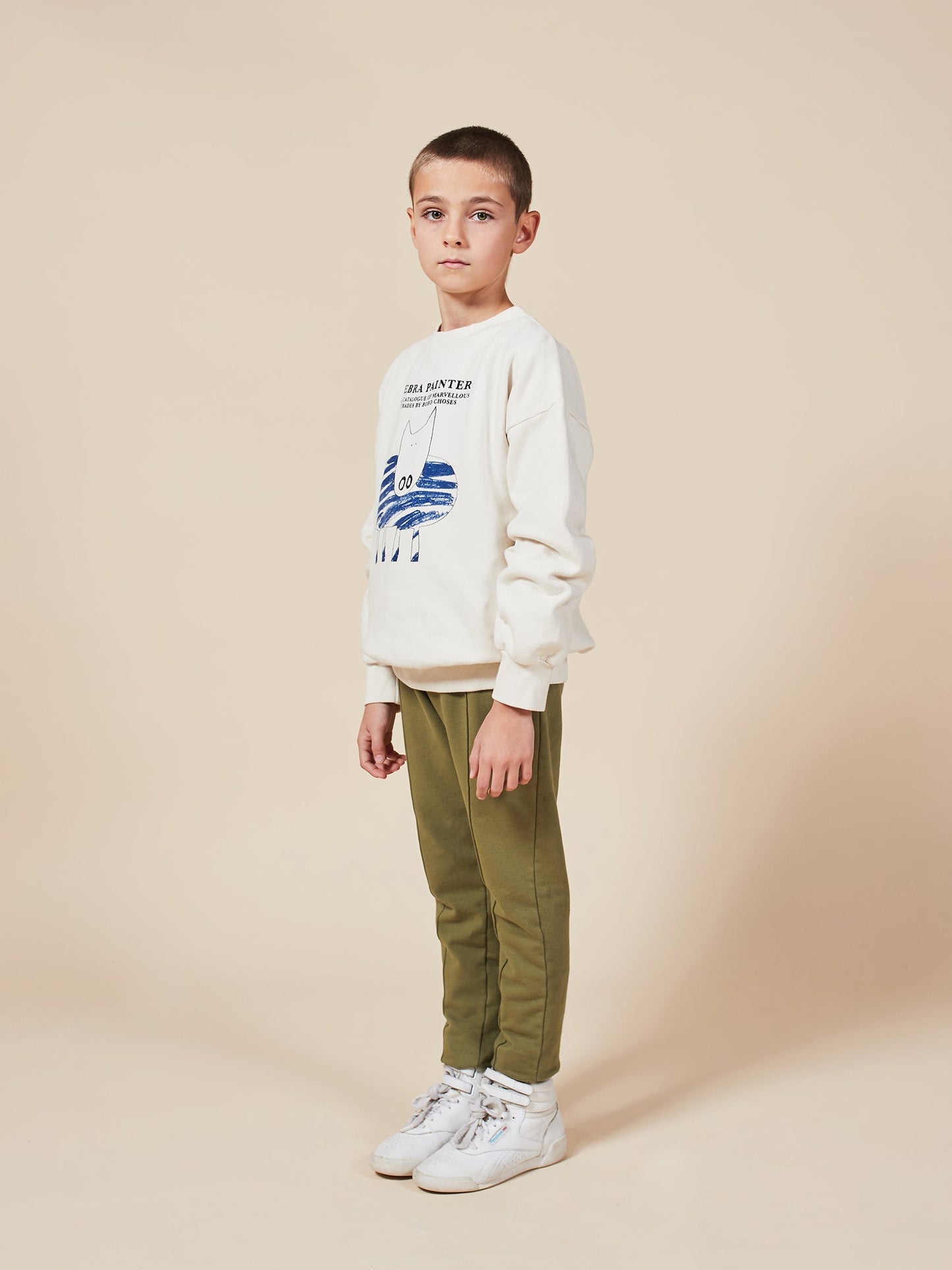 Boys Pristine Zebra Painter Organic Cotton Sweatshirt