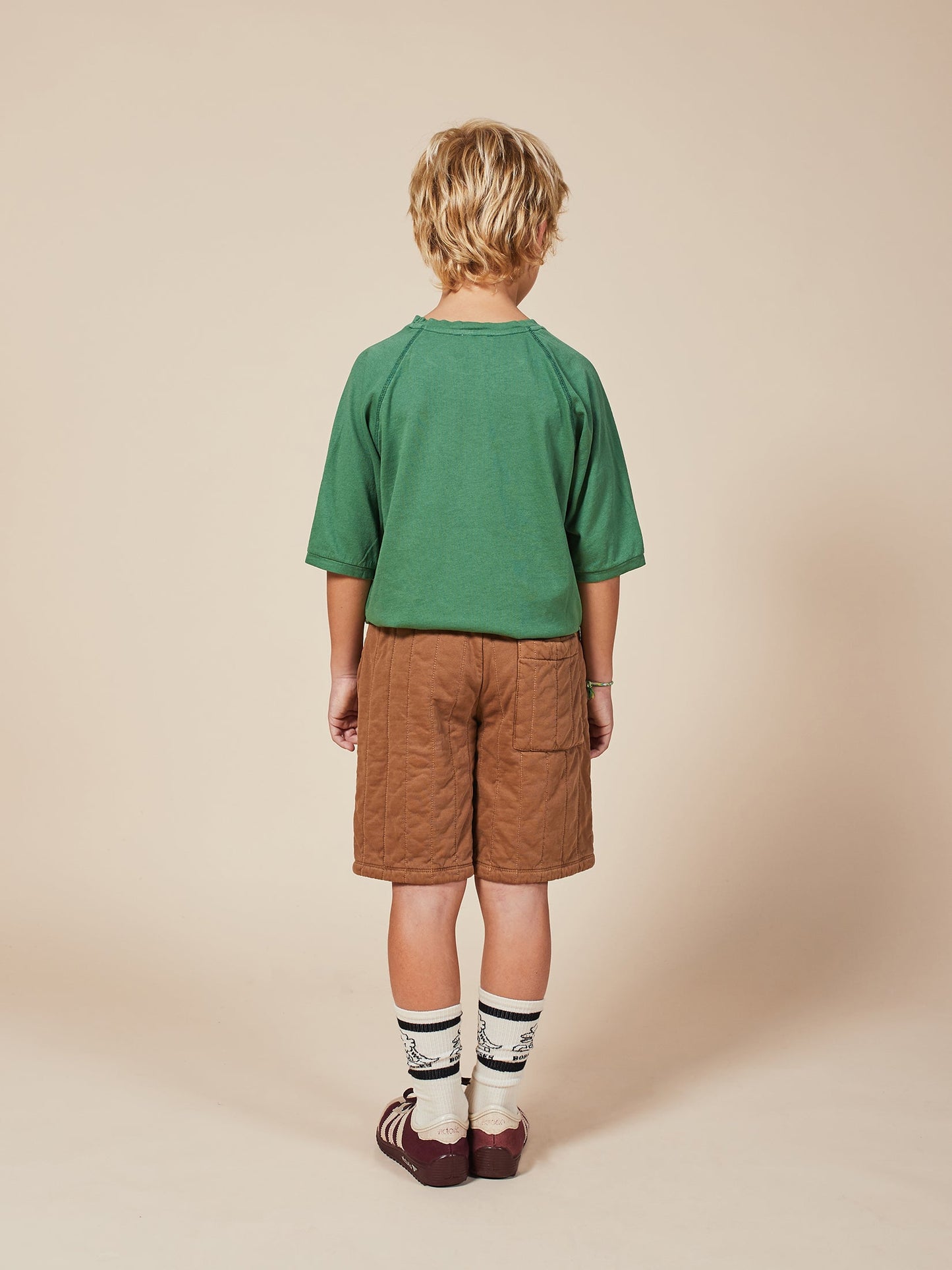 男童焦糖色有机棉短裤