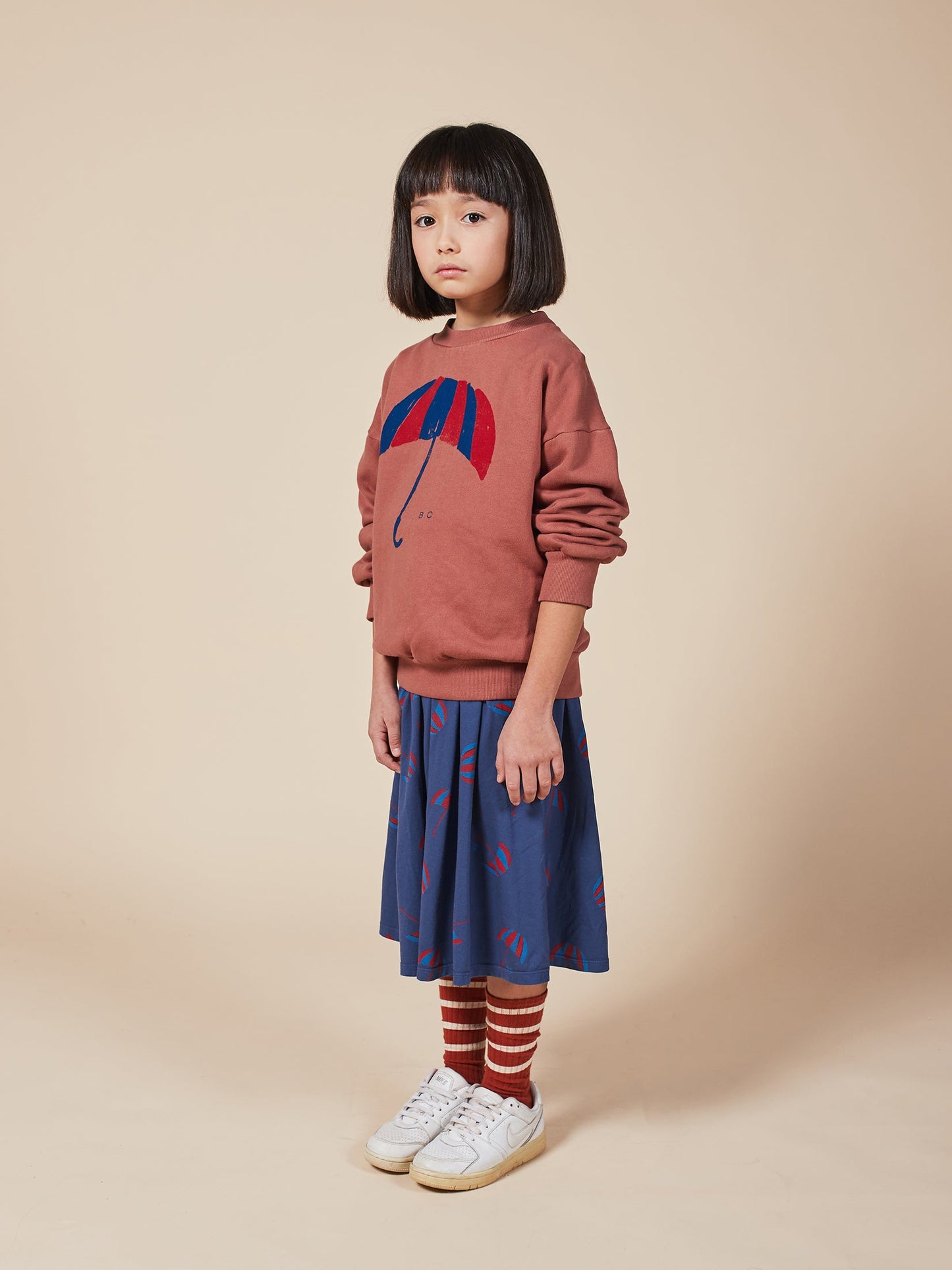 Boys & Girls Caramel Cofe Stripe Long Socks