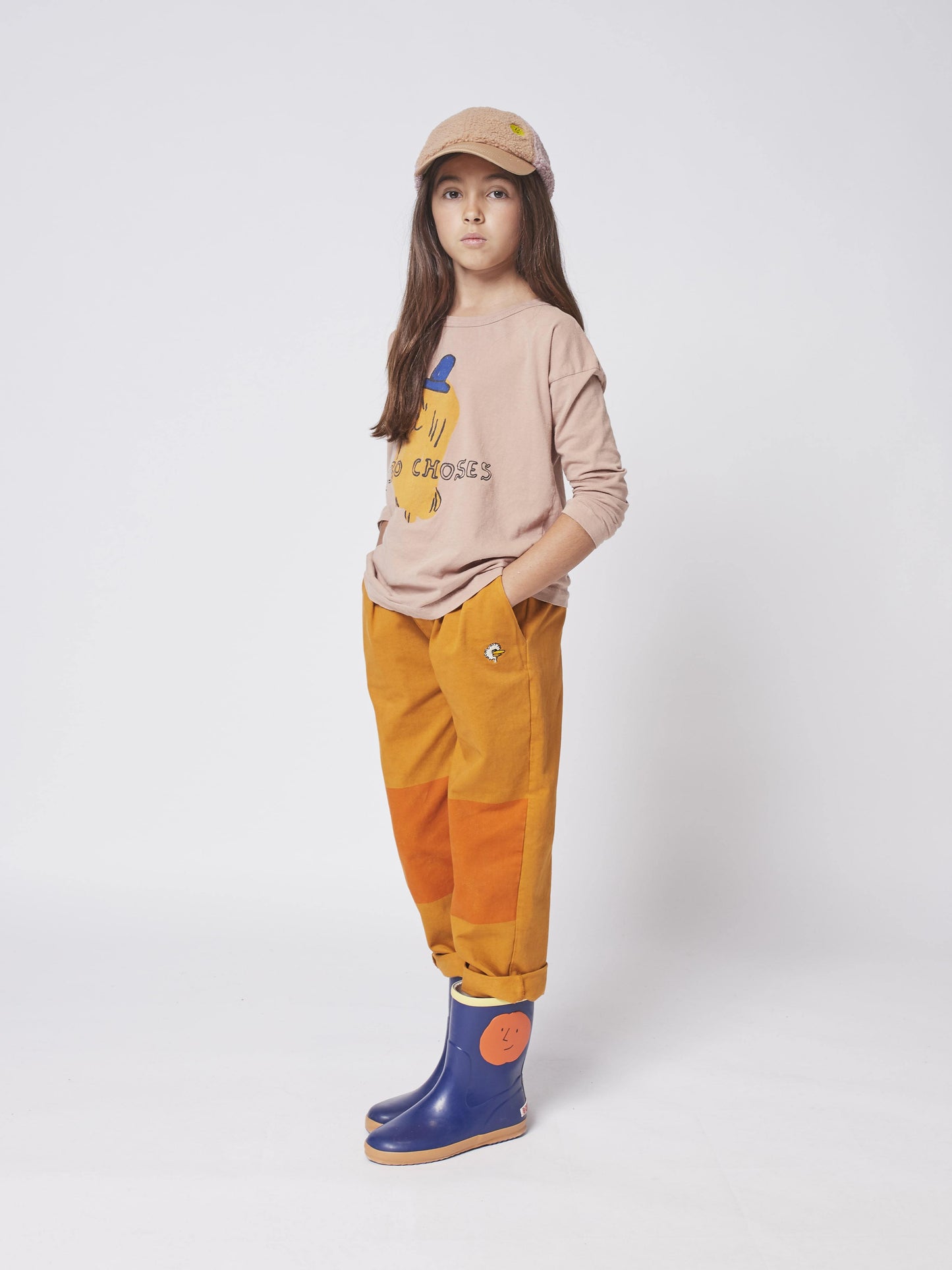 儿童深粉色Logo棉T恤