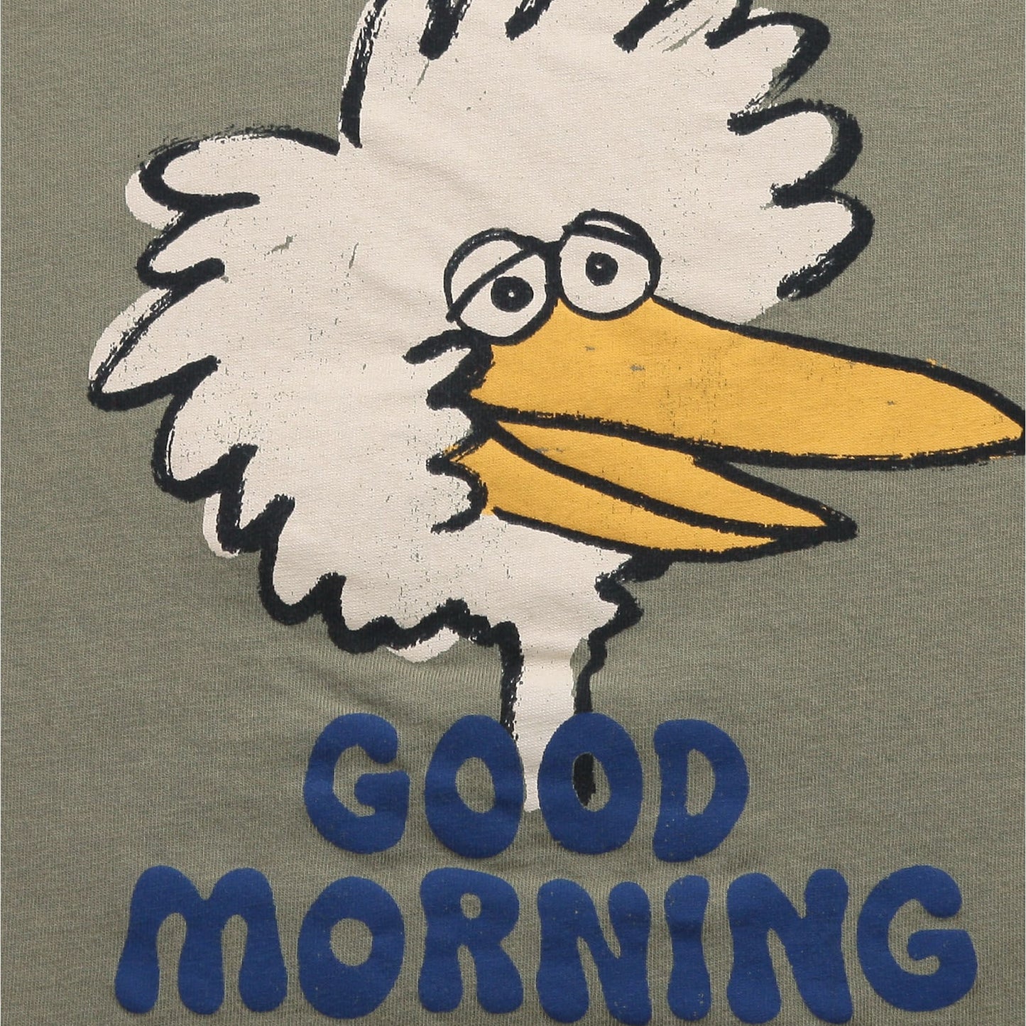 儿童深绿色印花棉T恤