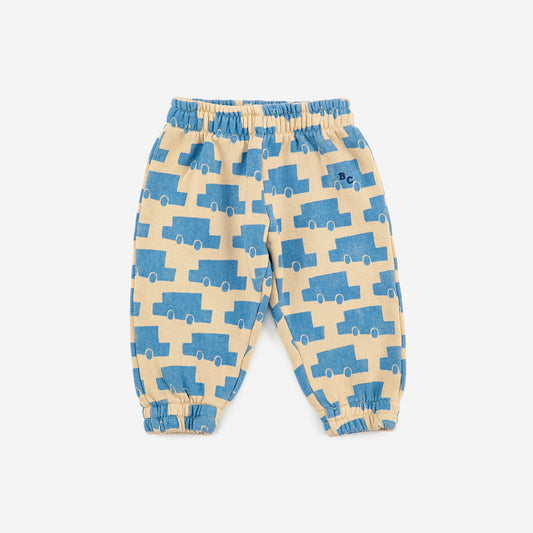 婴儿米色印花棉长裤