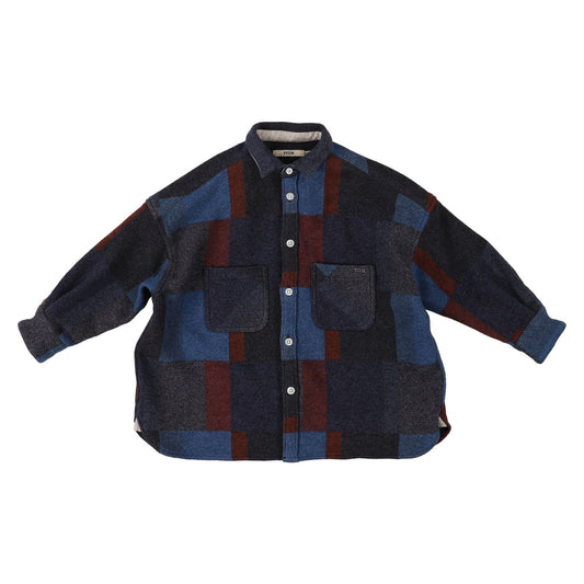 儿童深灰色棉衬衫