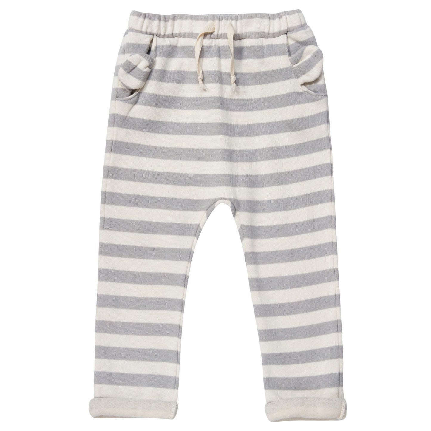 Baby Boys White&Grey Stripe Ear Pockets Trousers