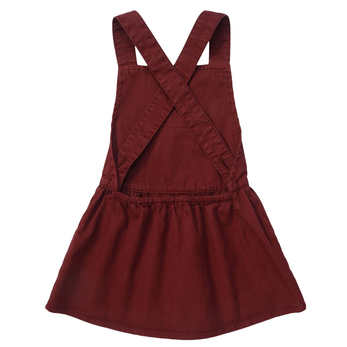 Girls Red Cat Pocket Dungaree Dress