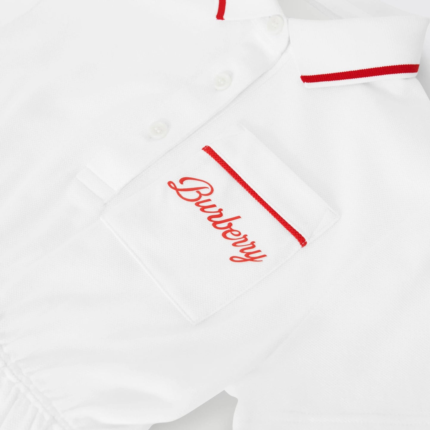 女童白色Logo棉连衣裙