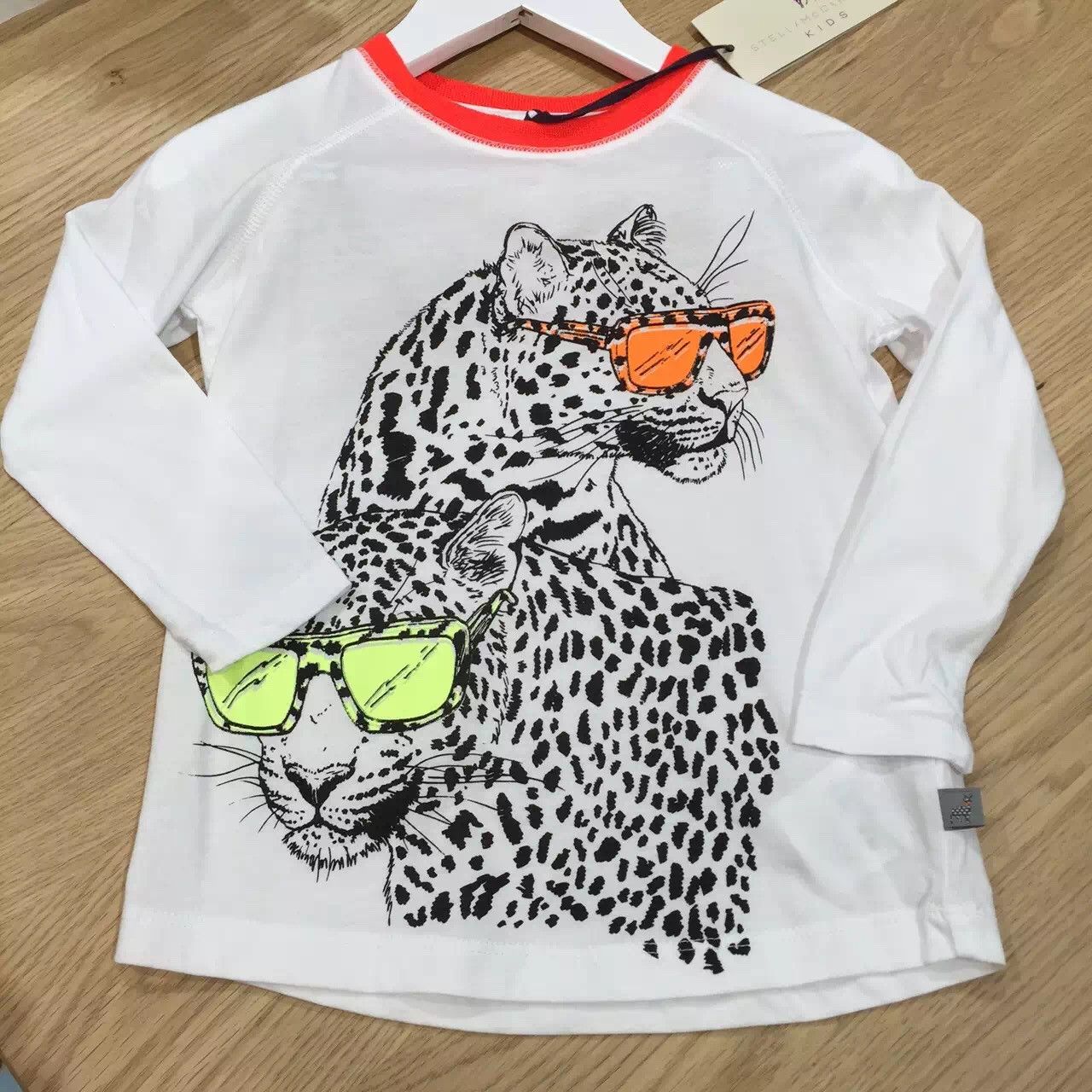 Billy Baby Grey T-Shirts With Leopard Trims