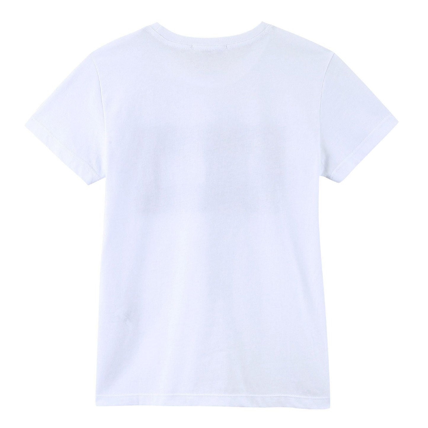 Boys White Cotton Jersey T-Shirt With Black Brand Name Logo
