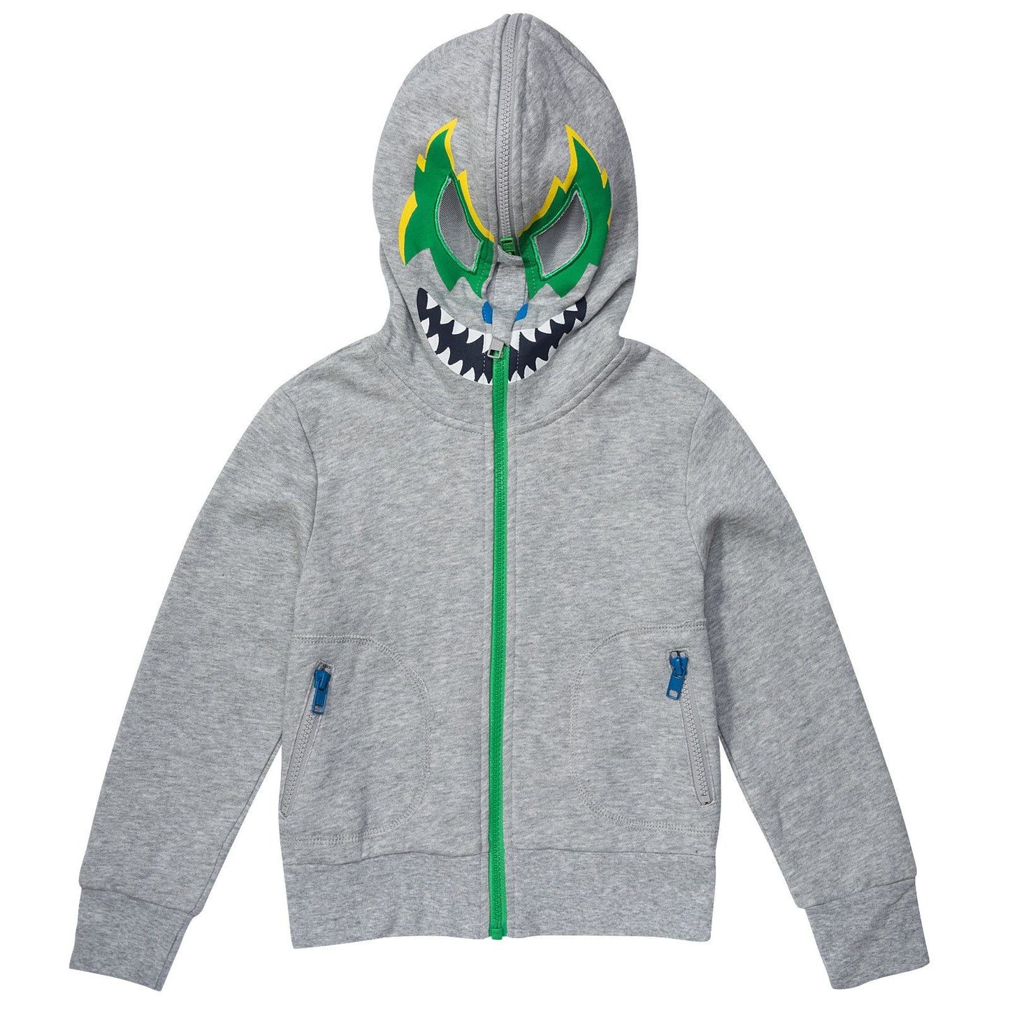 Bandit Boys Grey Hooded Zip-Up Top With Monster Print