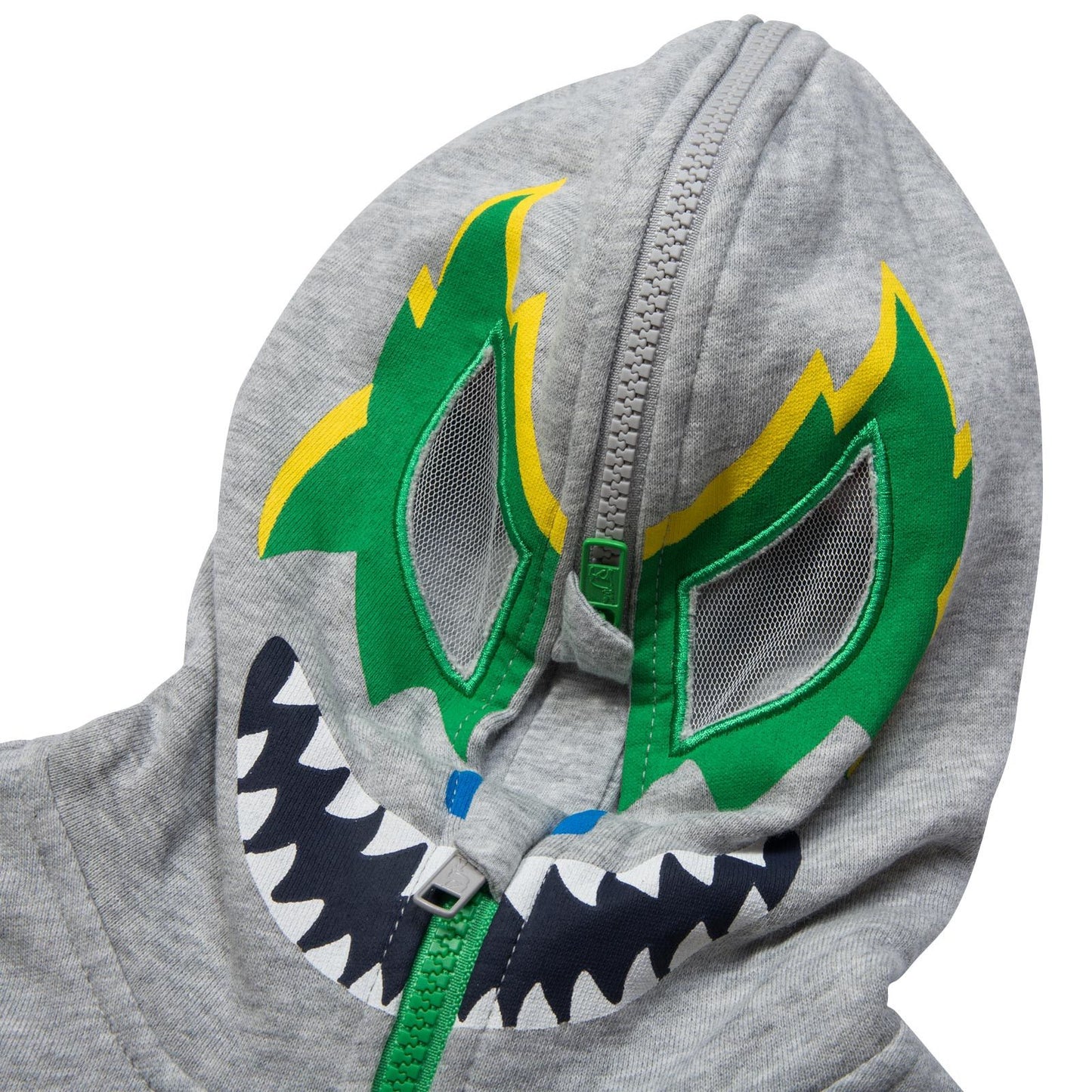 Bandit Boys Grey Hooded Zip-Up Top With Monster Print
