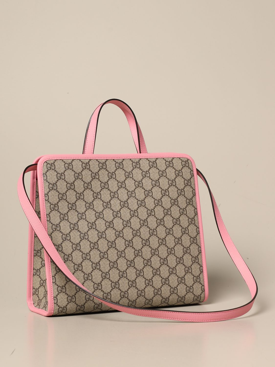 Girls Beige GG Strawberry Handbag